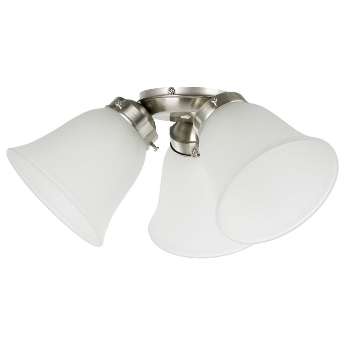 Waikiki Satin Nickel Fan 3 Light E27 Light Kit - 20518408