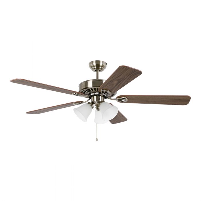 Waikiki 52&quot;/1320mm 5 Blade Antique Bronze and Walnut with Light Kit Traditional AC Ceiling Fan