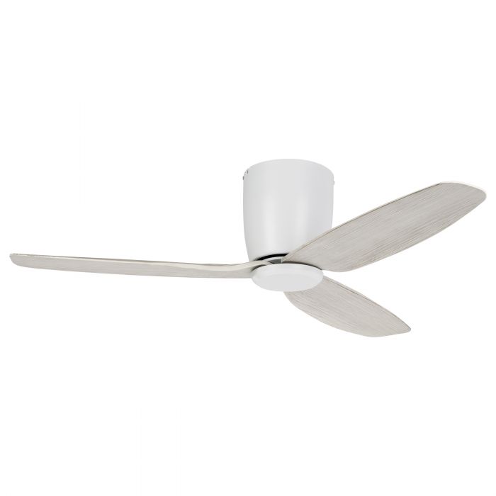 Seacliff 44&quot;/1120mm White and Gessami Oak DC Low Profile Flush Ceiling Fan
