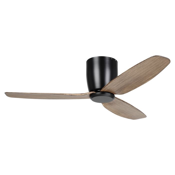 Seacliff 44&quot;/1120mm Black and Light Walnut DC Low Profile Flush Ceiling Fan