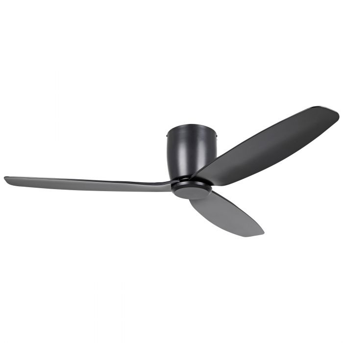 Seacliff 52&quot;/1320mm Black DC Low Profile Flush Ceiling Fan