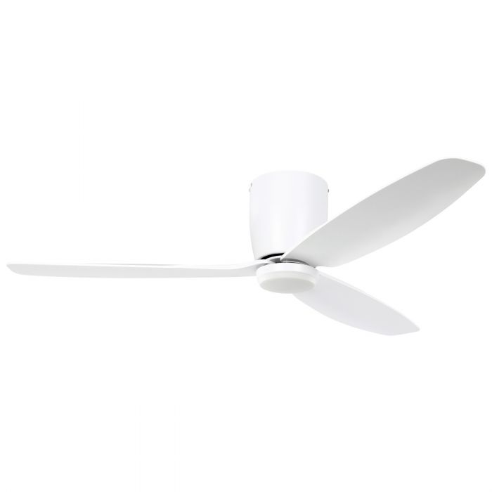 Seacliff 52&quot;/1320mm White with LED Light DC Low Profile Flush Ceiling Fan