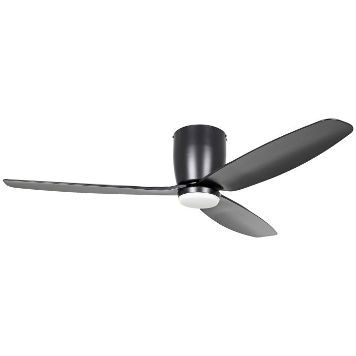 Seacliff 52&quot;/1320mm Black with LED Light DC Low Profile Flush Ceiling Fan