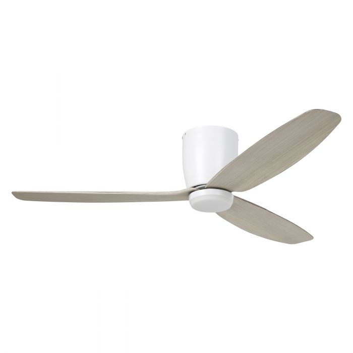 Seacliff 52&quot;/1320mm White with Gessami Oak  with LED Light DC Low Profile Flush Ceiling Fan