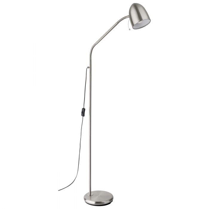 Lara 1 Light Floor Lamp Satin Nickel Modern Task Lamp