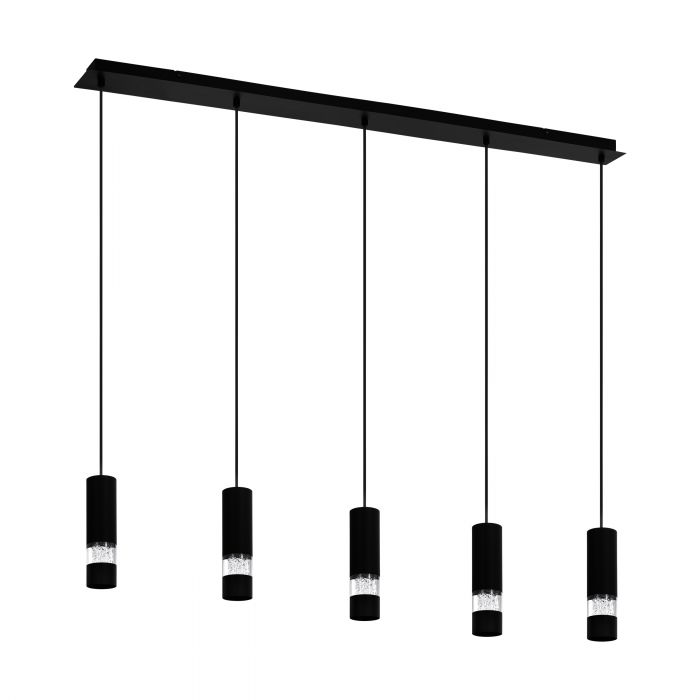 Bernabeta 5 Light Bar Black and Clear Modern Pendant