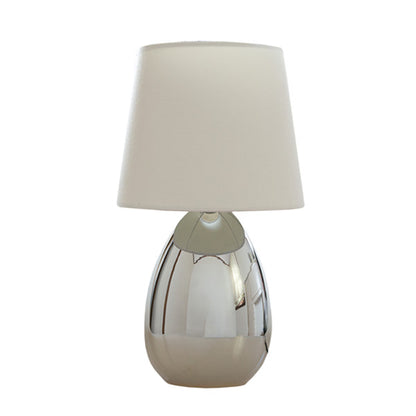 Libby Chrome and White Modern Touch Lamp
