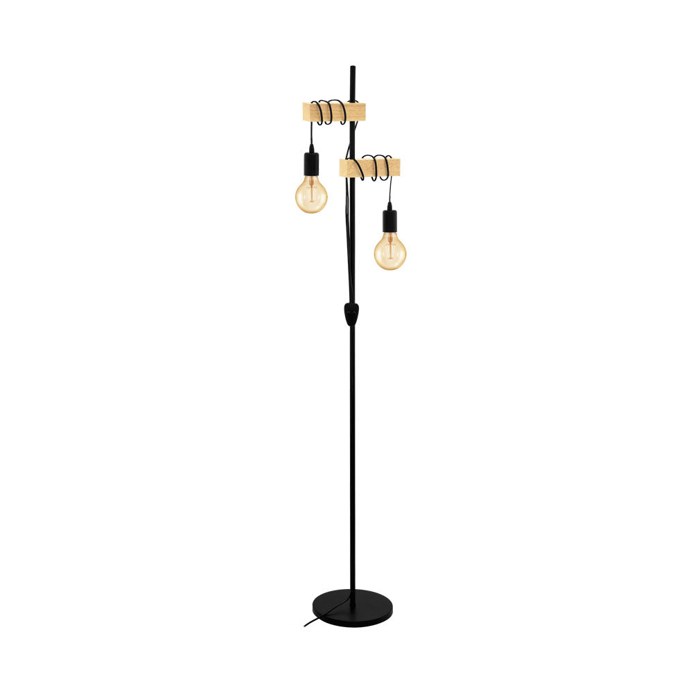 Townshend Black and Timber Floor Lamp