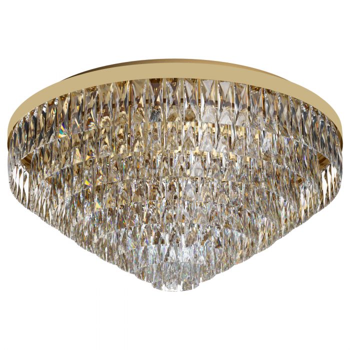 Valparaiso 16 Light Gold and Crystal Close to Ceiling Light