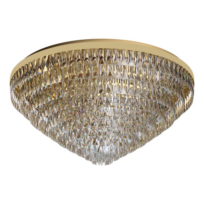 Valparaiso 25 Light Gold and Crystal Close to Ceiling Light