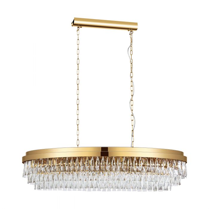 Valparaiso 13 Light Gold and Crystal Pendant Light