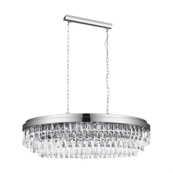 Valparaiso 10 Light Chrome and Crystal Pendant Light