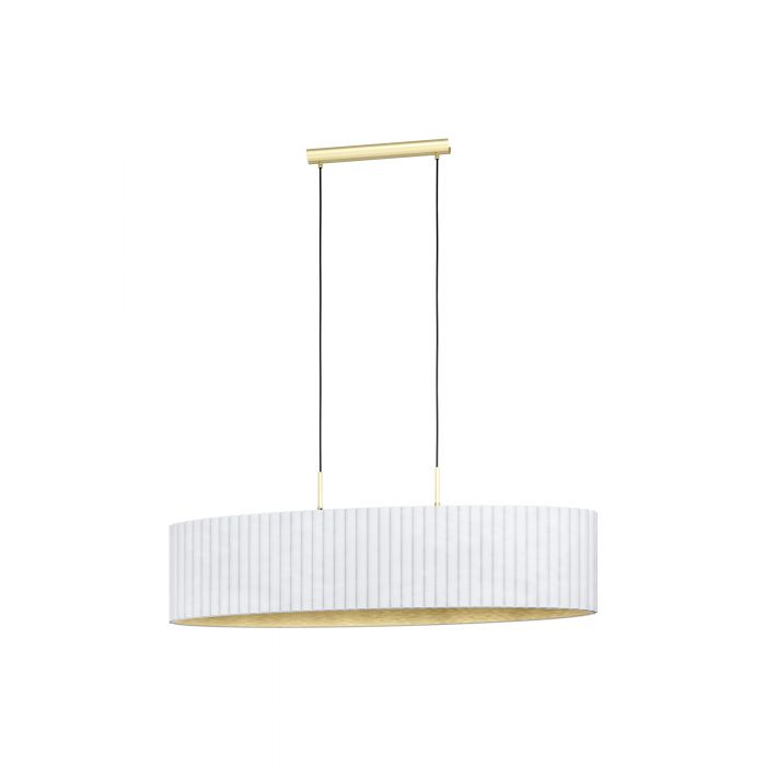 Tamaresco White and Brushed Brass 2 Light Modern Pendant