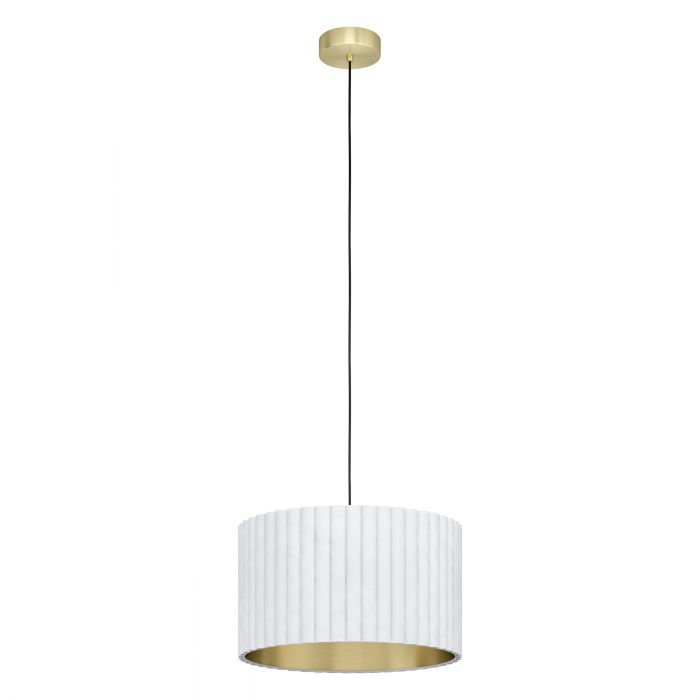 Tamaresco White and Brushed Brass 1 Light Modern Pendant