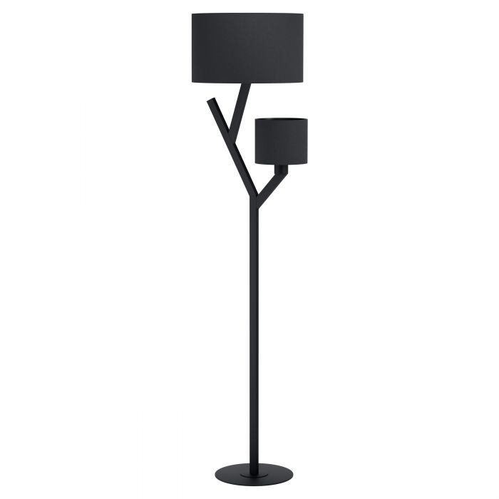 Balnario Black and Black Contemporary 2 Light Floor Lamp