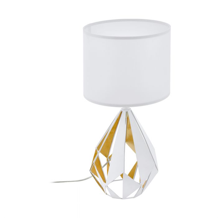 Carlton White/Honey Gold Prism Cut Table Lamp