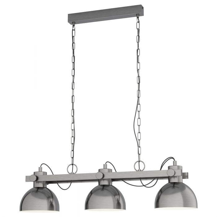 Lubenham Industrial Antique Nickel 3 Light Pendant