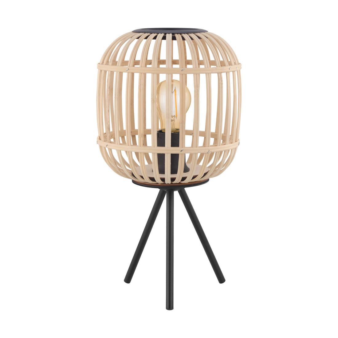 Bordesley Natural Timber with Black Table Lamp
