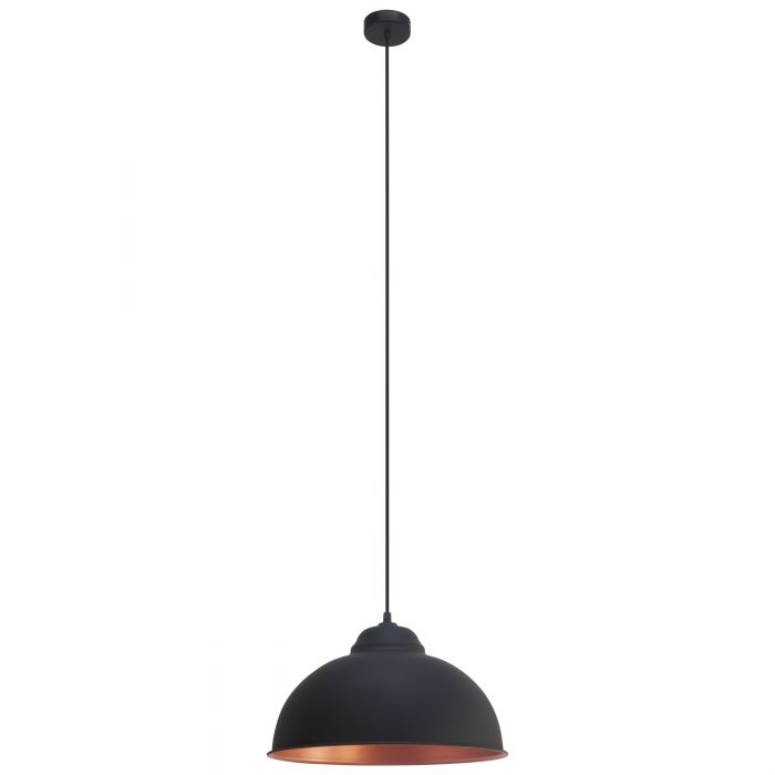 Truro 2 Black and Copper Industrial Pendant