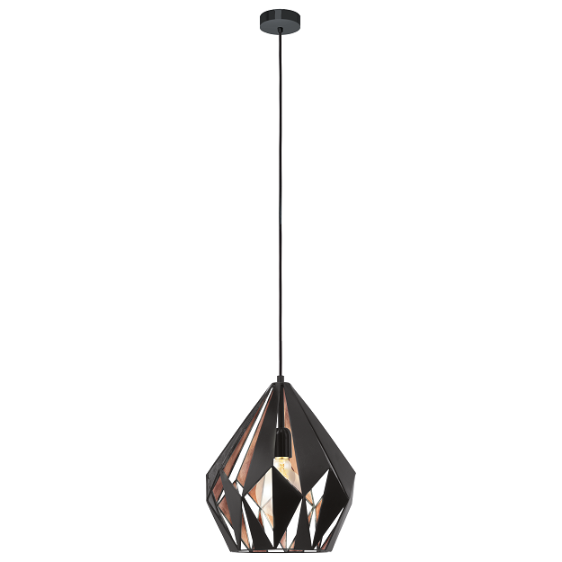 Carlton Black/Copper Medium Prism Cut Pendant