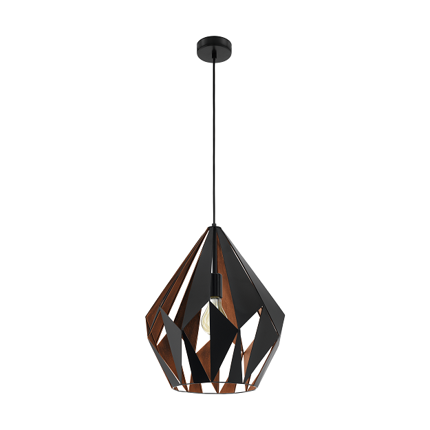 Carlton Black/Copper Large Prism Cut Pendant