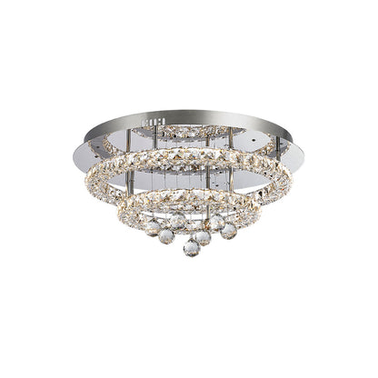 Horos 2 Tier Tri-Colour LED 27w Round Crystal Frame and Drops Ceiling Light