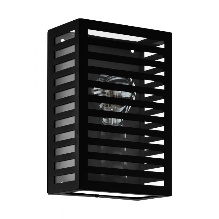 Alamonte 3 One Light Outdoor Black and Glass Modern Wall Light