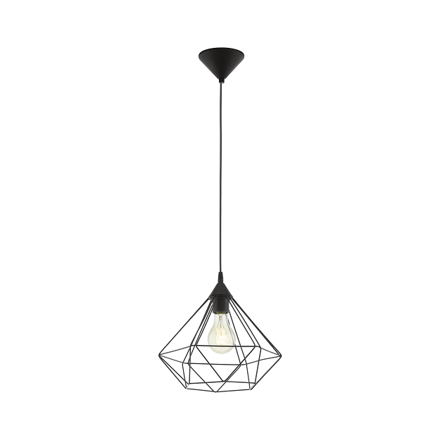 Tarbes Large Black Wireframe Prism Cage Pendant