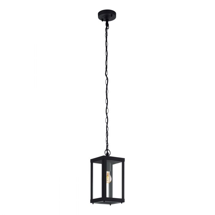Alamonte 1 One Light Outdoor Black and Glass Modern Pendant