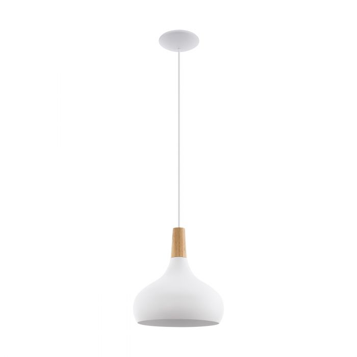 Sabinar Medium White and Natural Timber Pendant