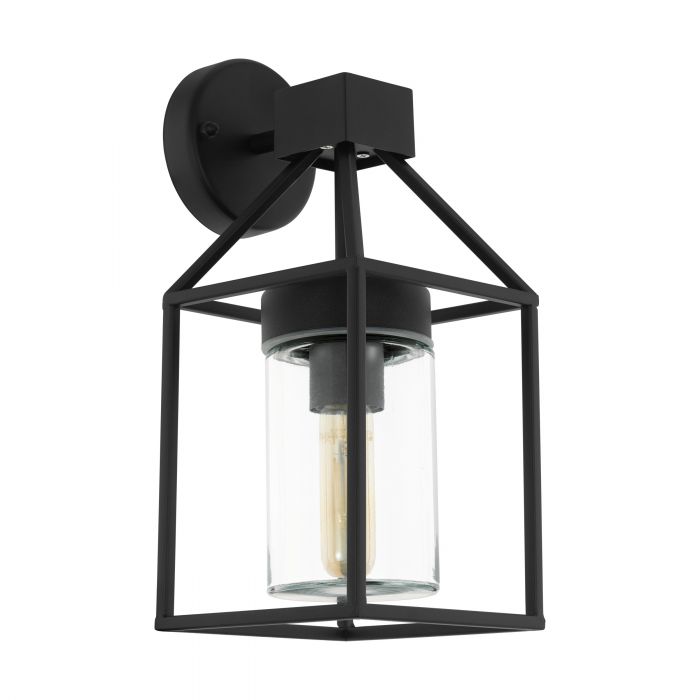 Trecate Black and Glass Modern Outdoor Coach Light