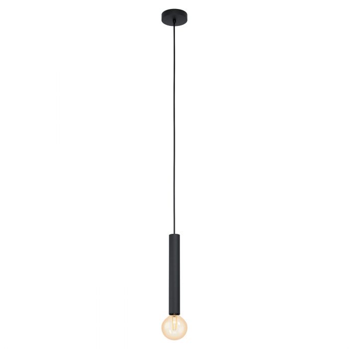Cortenova 1 Light Black Tubular Modern Pendant