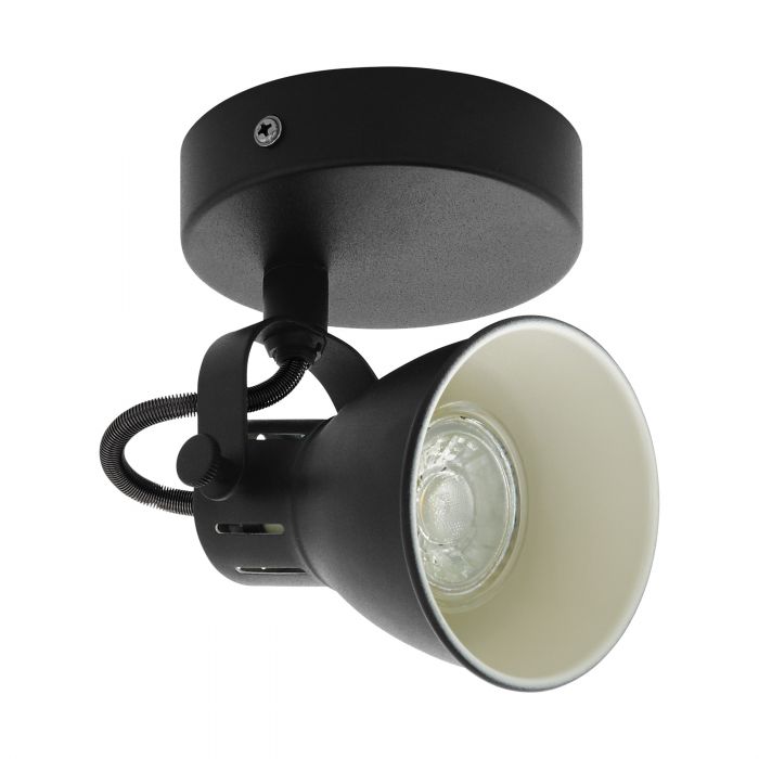 Seras Black 1 Light Modern Industrial GU10 Spotlight