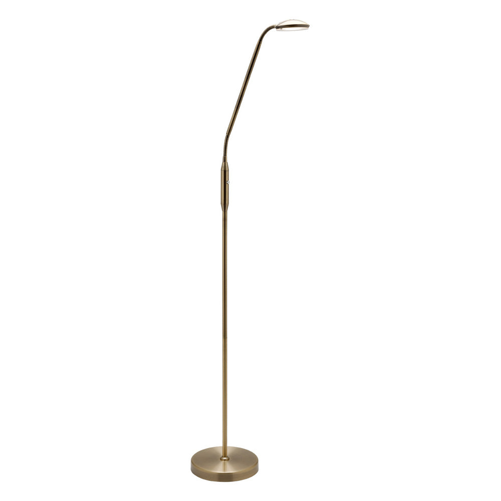 Dylan Antique Brass Dimmable LED Touch Floor Lamp