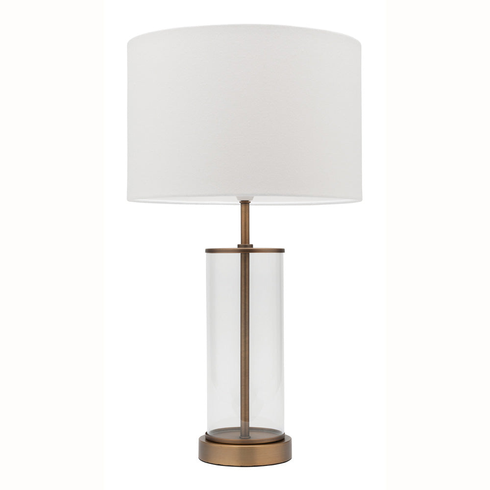 Sonya Aged Brass and Clear Glass Modern Vintage Table Lamp