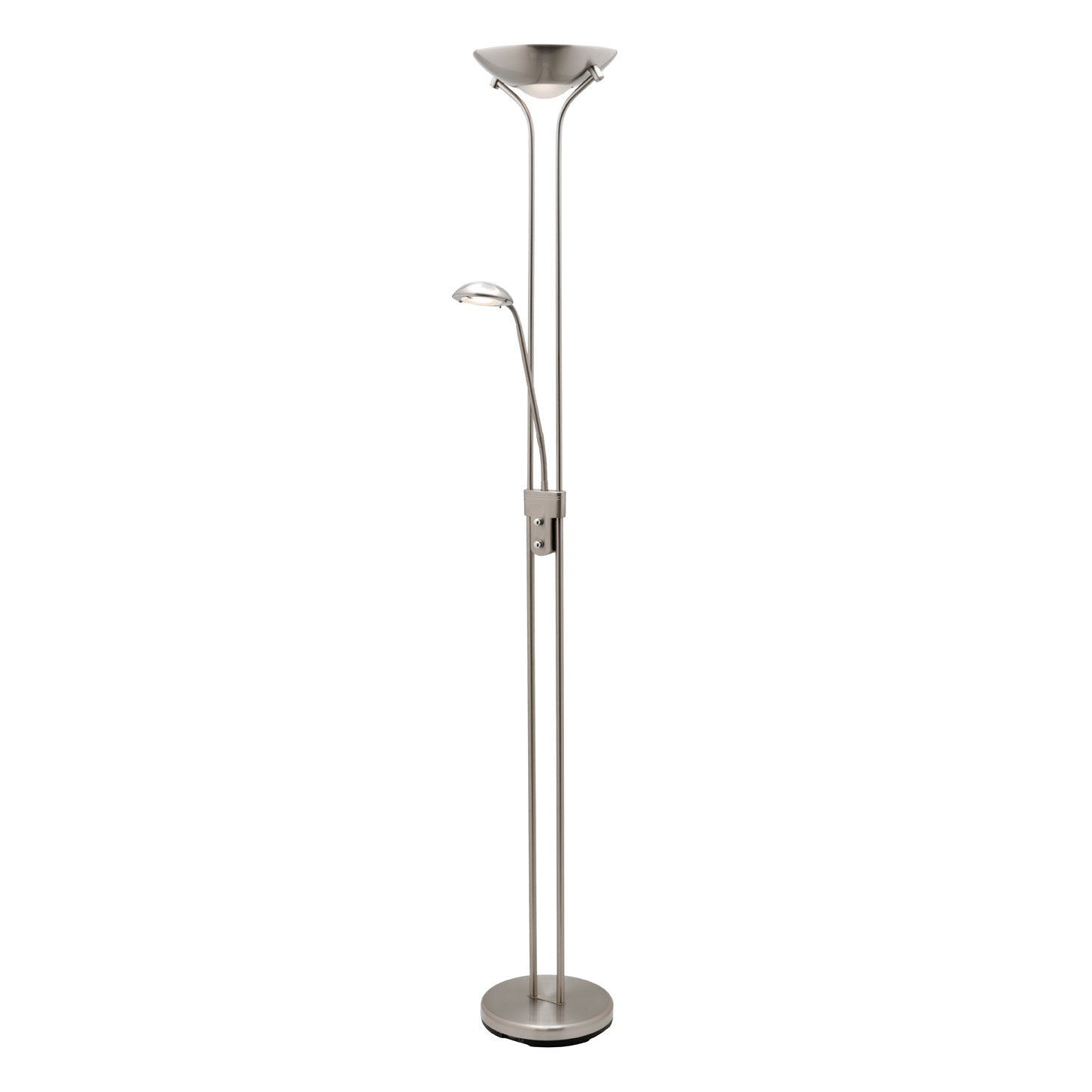 Buckley Brushed Chrome Mother and Child LED Floor Lamp