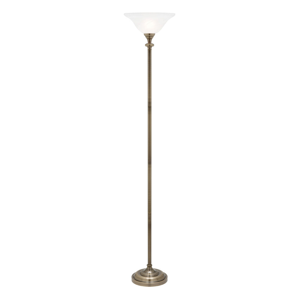 Logan Antique Brass Standing Uplight Floor Lamp
