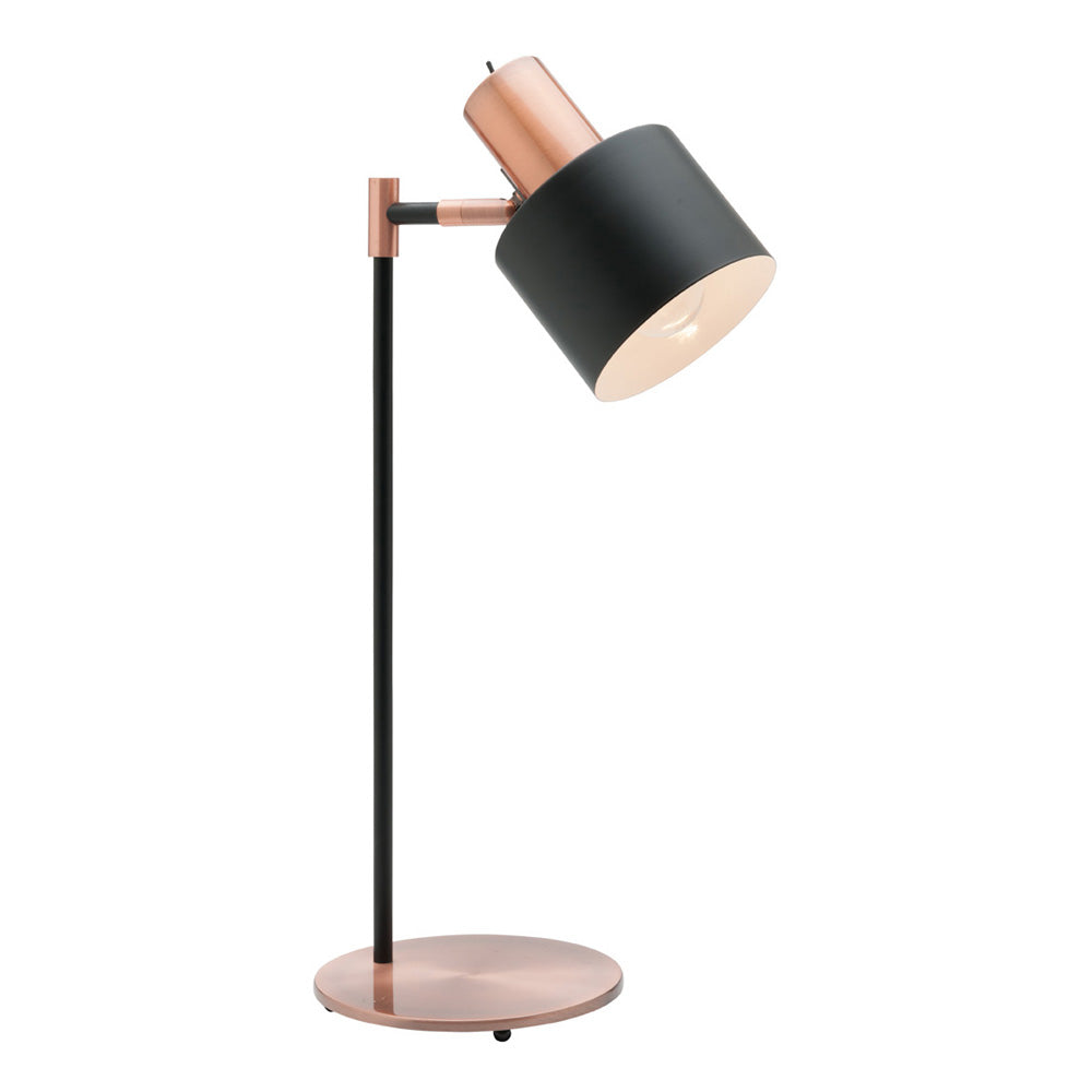 Benjamin Matt Black and Antique Copper Modern Industrial Table Lamp