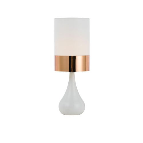 Akira White with Copper Table Lamp