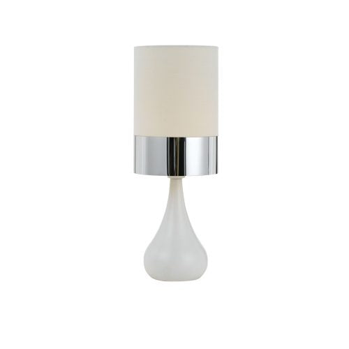 Akira White with Chrome Table Lamp