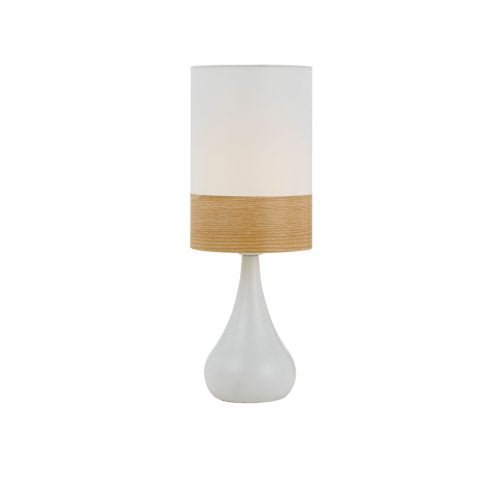 Akira White with Oak Table Lamp