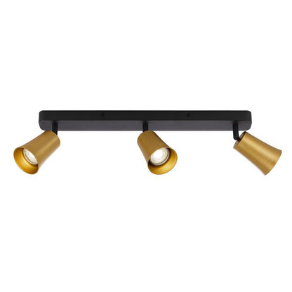 Alvey Black and Gold 3 Light Modern Spotlight