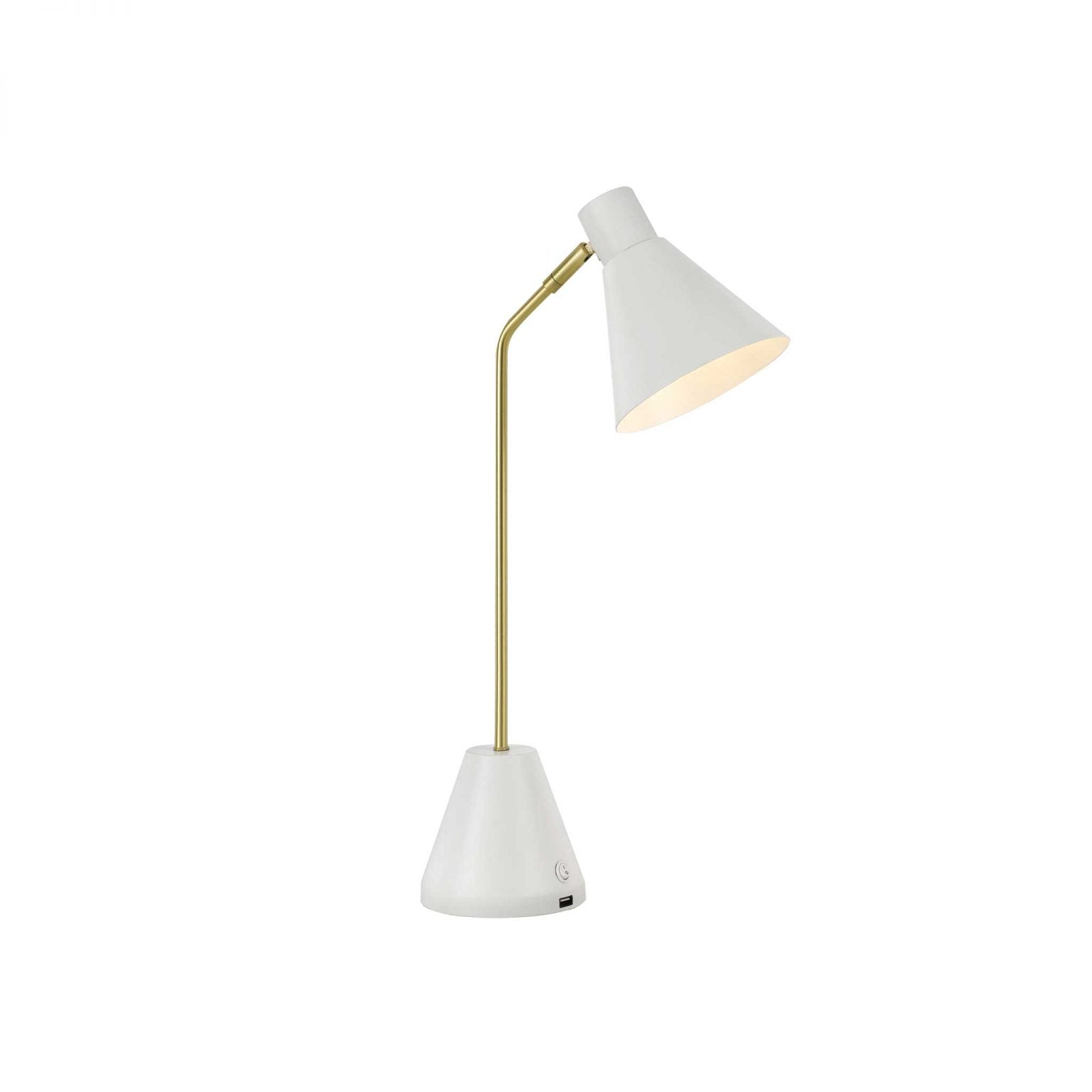 Ambia White Desk Lamp with USB