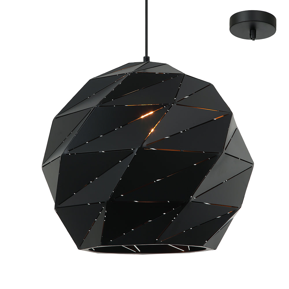 Claire 390 Black Modern Prism Cut Pendant