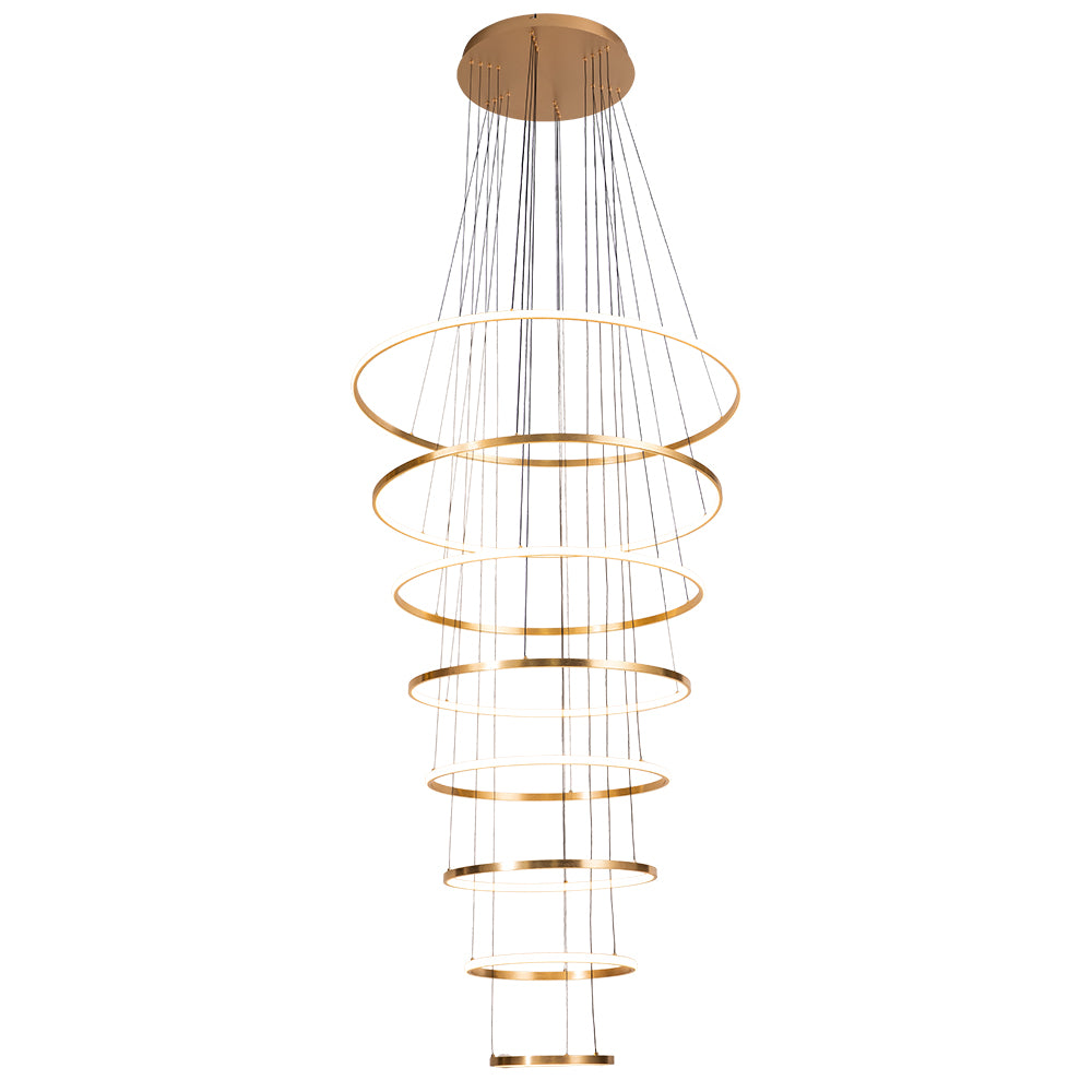 Hoop 8 Ring Gold 3000k Contemporary LED Pendant