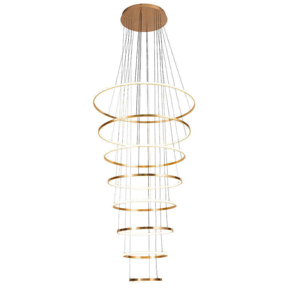 Hoop 8 Ring Gold 6000k Contemporary LED Pendant
