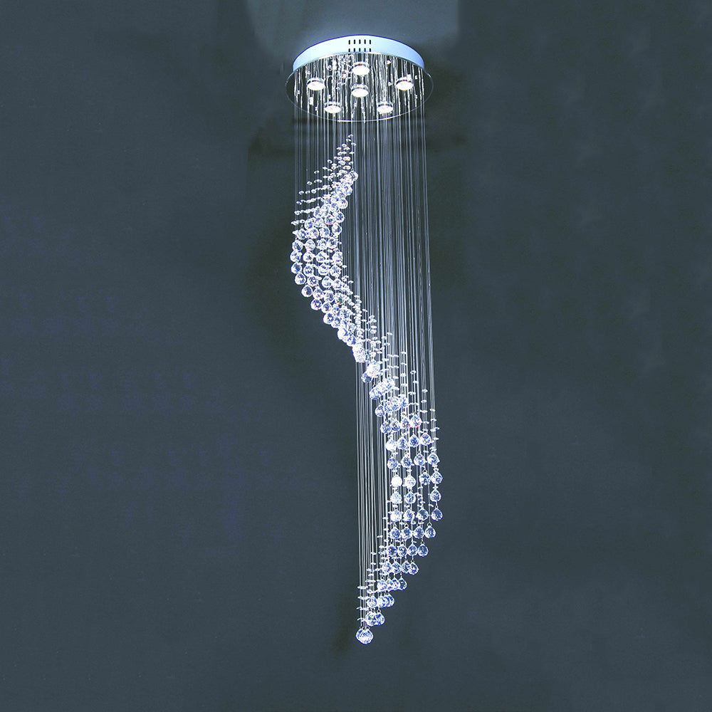Jasper 1680mm Crystal Swirl Drop Feature Fixture by Amond