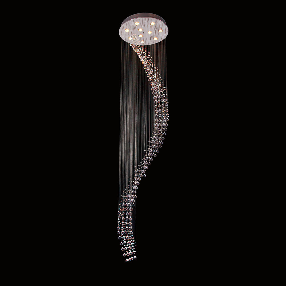 Jasper 2600mm Crystal Swirl Drop Feature Fixture by Amond