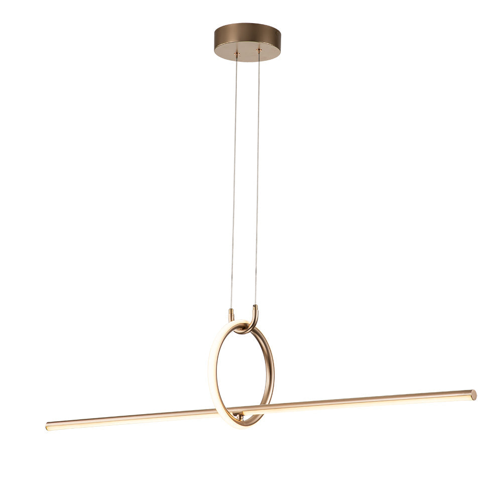 Tori Gold LED 3000k 1200mm Contemporary Linear Ring Pendant