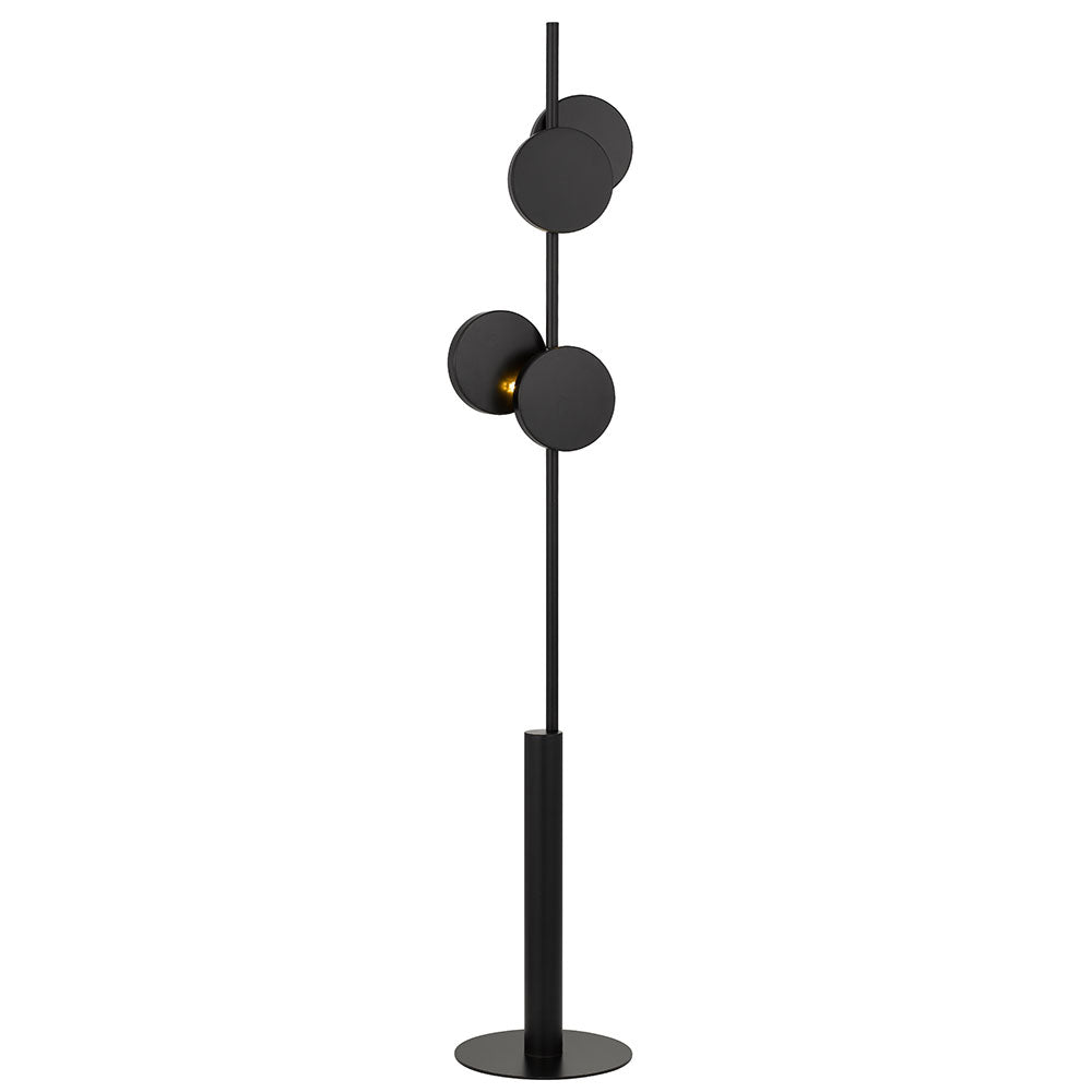 Amparo Black Contemporary 2 Light Floor Lamp